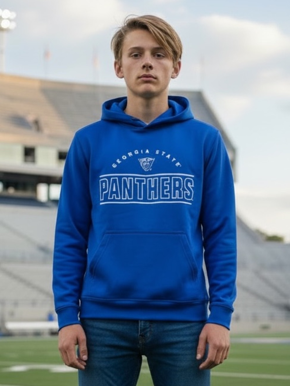 NWT GEN2 Georgia State Panthers Blue Performance Hoodie Youth L 14/16